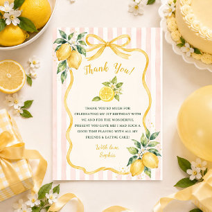 Carte De Remerciements Filles Jaunes Modernes Notre Pincée 1er Anniversai