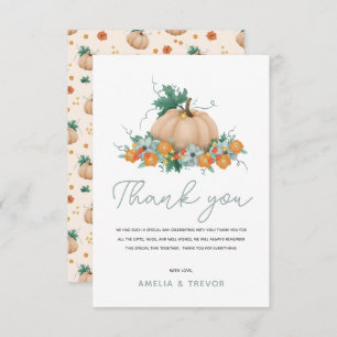 Carte De Remerciements Filles mignonnes Automne Citrouille Baby shower d'