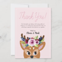 Filles mignonnes rose Floral Baby shower de cerfs