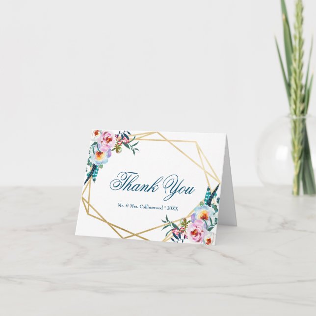 Carte De Remerciements Fin de semaine élégante Boho Floral Bachelorette (Devant)