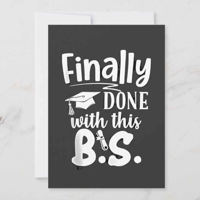 Carte De Remerciements Fini avec ce BS Funny graduation 2025 (Devant)