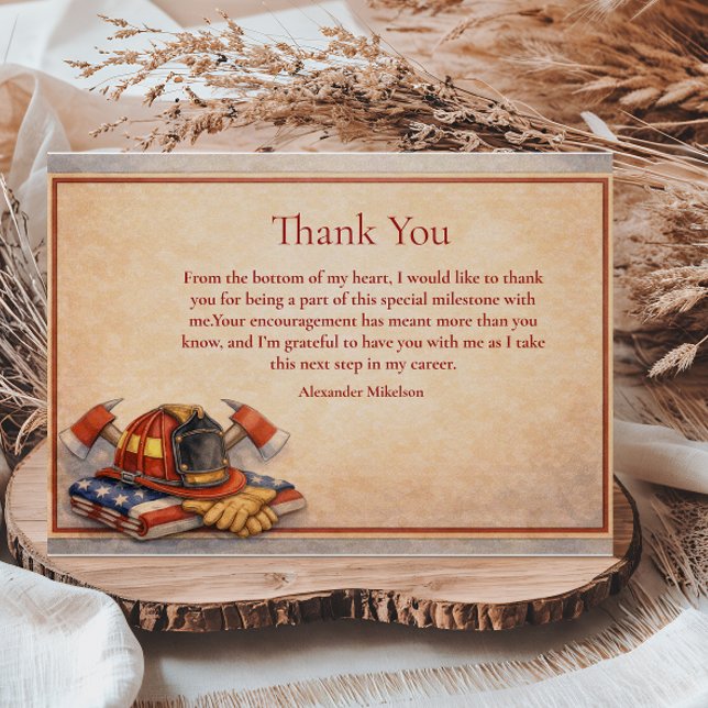 Carte De Remerciements Firefighter Career Milestone (Créateur téléchargé)