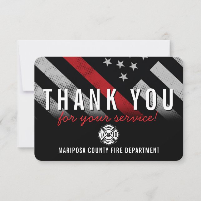 Carte De Remerciements Firefighter Fire Department Flag Fireman (Devant)