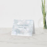 Carte De Remerciements First Snowflakes Script Wedding Thank You<br><div class="desc">First snowflakes wedding thank you card featuring delicate snowflakes falling across your personalised thank you and names on a winter frost background. You can personalise the thank you message inside the card. A perfect way to say thank you to your guests.</div>