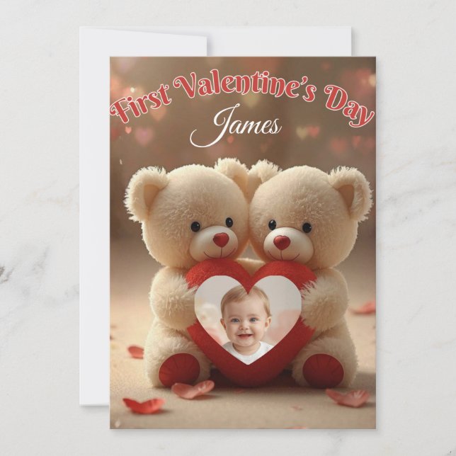 Carte De Remerciements First Valentine’s Day Baby Card for Kids & Familie (Devant)