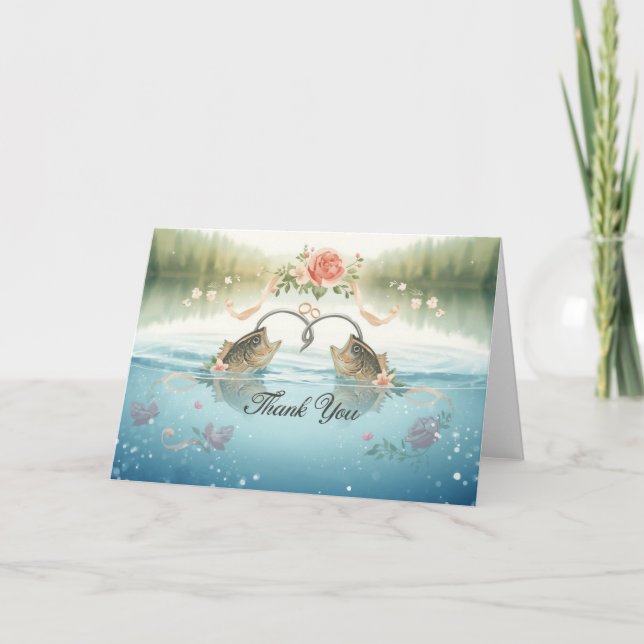 Carte De Remerciements Fishing Lovers Wedding  (Devant)
