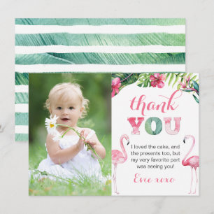 Carte De Remerciements Flamant rose Anniversaire