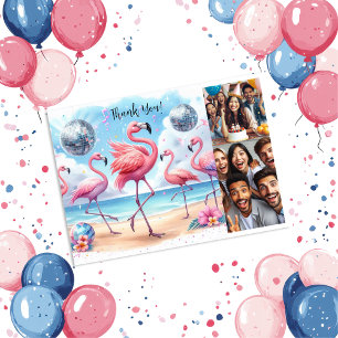Carte De Remerciements Flamant rose Beach Anniversaire Photo Bash