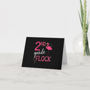 Carte De Remerciements Flamant rose Étudiant Senior Happy 2nd Grade Flock