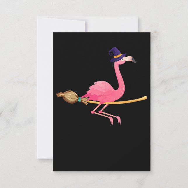 Carte De Remerciements Flamant rose | Femmes Drôle Flamant rose Sorcière  (Devant)