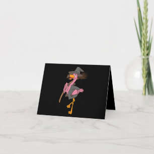 Carte De Remerciements Flamant rose Halloween Flamant rose sorcière Coo