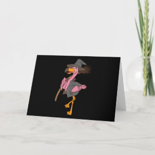 Carte De Remerciements Flamant rose Halloween Flamant rose sorcière Coo