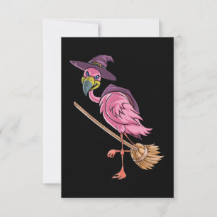 Carte De Remerciements Flamant rose Halloween Flamant rose sorcière par