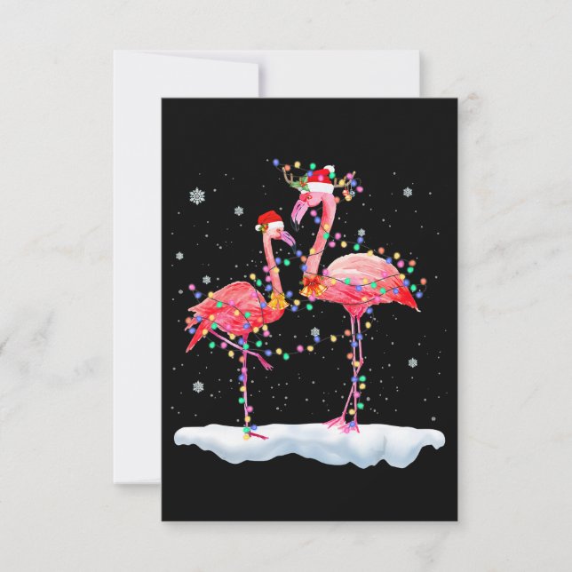 Carte De Remerciements Flamant rose| Noël Arbre de Noël Noël Noël Noël No (Devant)