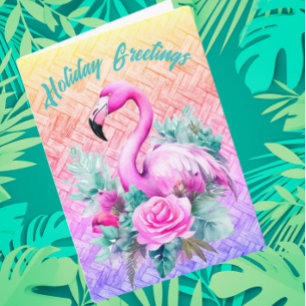 Carte De Remerciements Flamant rose rose pastel tropical customisé