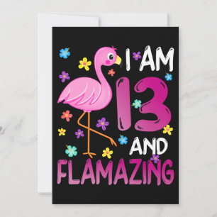 Carte De Remerciements Flamants roses  J'Ai 13 Flamazing Extraordinaire 1