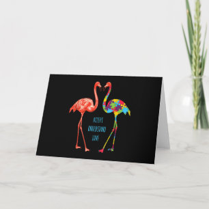 Carte De Remerciements Flamingo Accept Understand Love Autism Flamingo