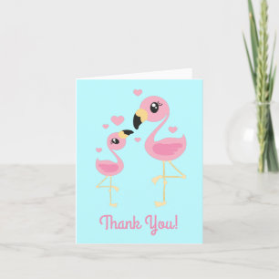 Carte De Remerciements Flamingo Baby Shower Cute Tropical