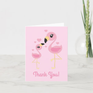 Carte De Remerciements Flamingo Baby Shower Cute Tropical