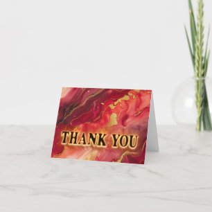 Carte De Remerciements Flamme rouge et or chaud