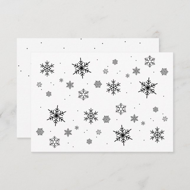 Carte De Remerciements Flammes de neige en chute douce Mariage hivernal (Devant / Derrière)