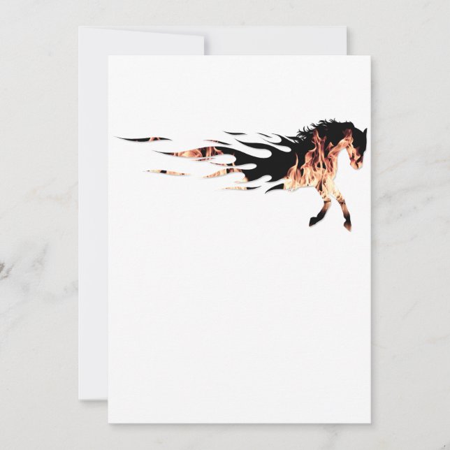 Carte De Remerciements Flammes du cheval, Logo du cheval, Cheval (Devant)