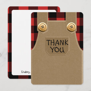 Carte de remerciements Flannel et Overalls