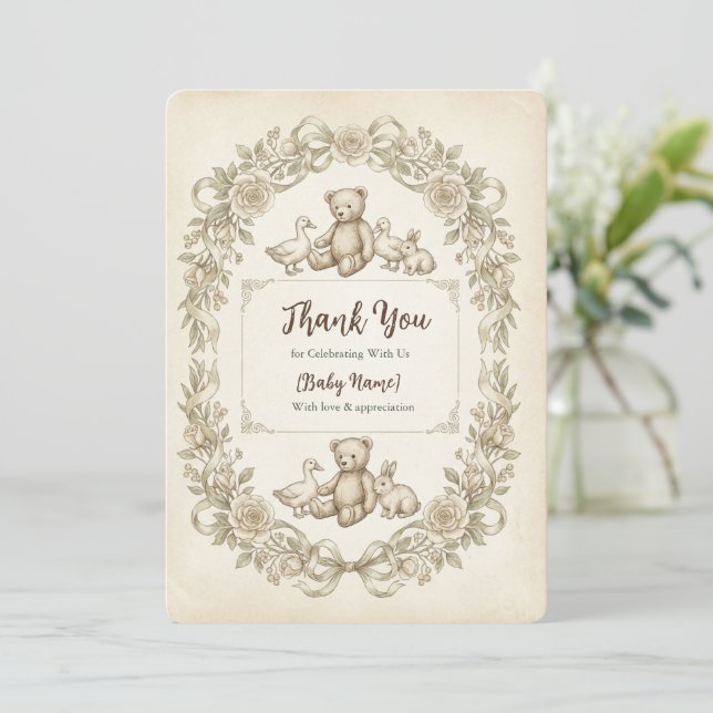Carte De Remerciements Flat Thank You Card (Debout devant)