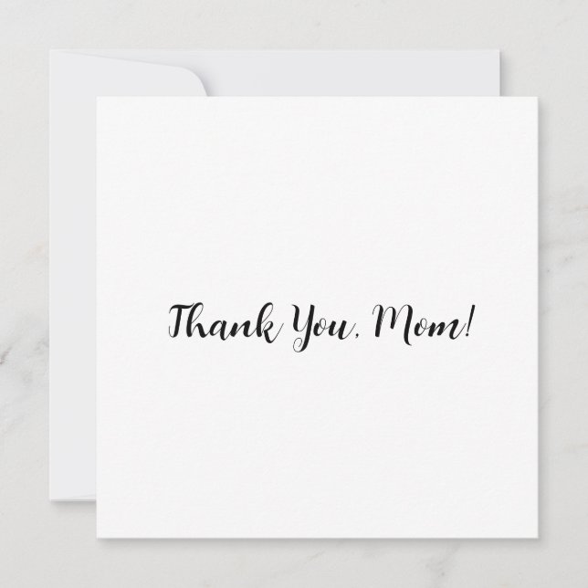 Carte De Remerciements Flat ‘Thank You, Mom!’ Card with Floral Back (Devant)