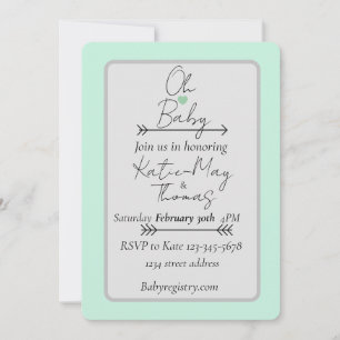 Carte De Remerciements Flèche d'invitation à une baby shower  