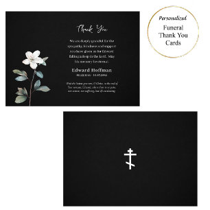 Carte De Remerciements Fleur Blanche Délicate Funérailles Chrétiennes Ort