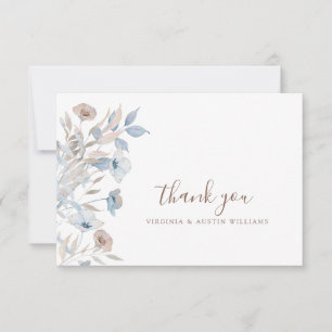 Carte De Remerciements Fleur Bleue