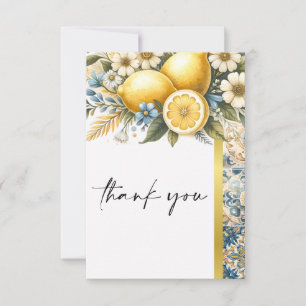 Carte De Remerciements Fleur carrelée méditerranéenne Italien Positano Le