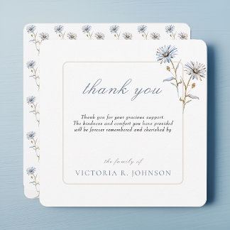 Carte De Remerciements Fleur d'aquarelle Fleur de marguerite Obsèques Rem