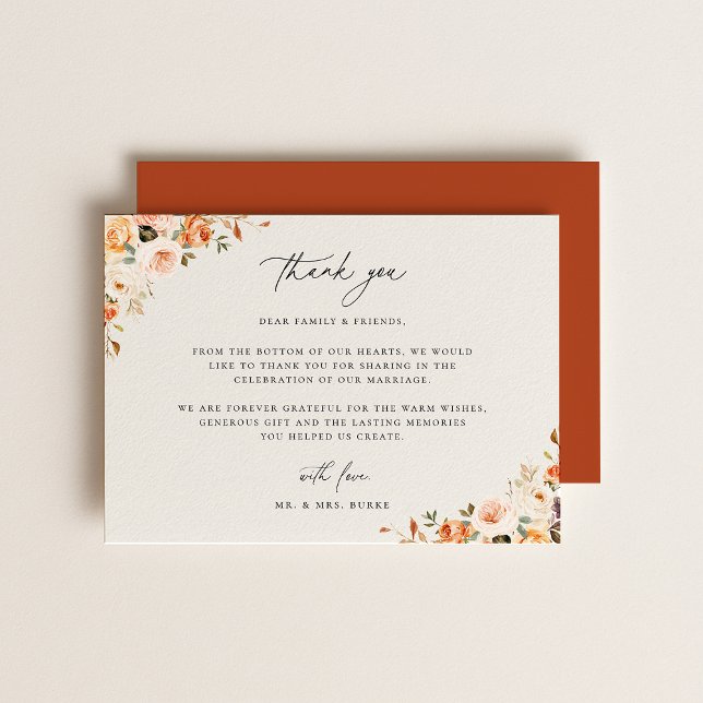 Carte De Remerciements Fleur d'automne terreuse (Créateur téléchargé)