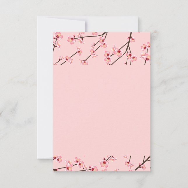 Carte De Remerciements Fleur de cerise (Devant)