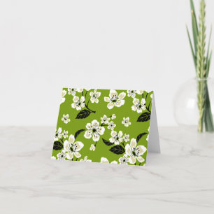 CARTE DE REMERCIEMENTS FLEUR DE CERISIER - SAKURA (THÉ VERT MATCHA)
