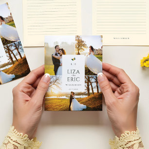 Carte De Remerciements Fleur de citron Arbre Floral Élégant Mariage Photo