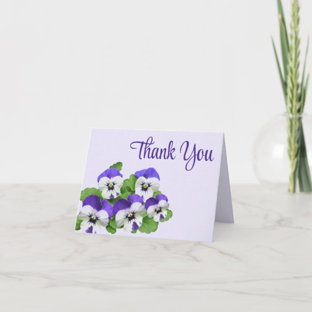 Carte De Remerciements Fleur de fête lilas pansy personnalisable (Devant)