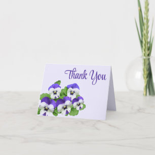 Carte De Remerciements Fleur de Pensée Lilac Violet Personnalisable pour 