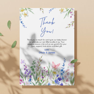 Carte De Remerciements Fleur de printemps Bébé en fleurs Baby Shower