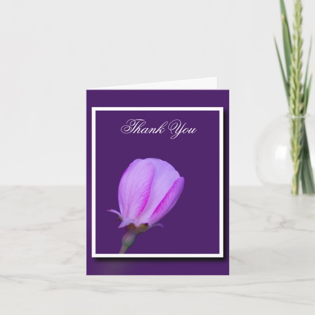 Carte De Remerciements Fleur de printemps rose et violet (Devant)