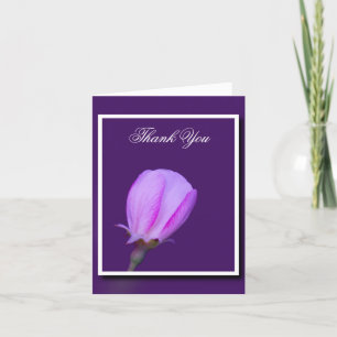 Carte De Remerciements Fleur de printemps rose et violet