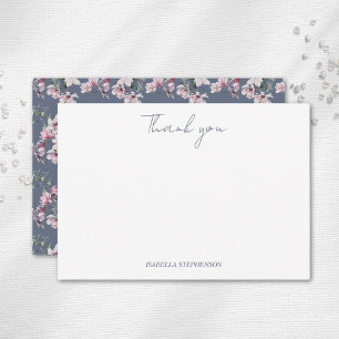 Carte De Remerciements Fleur de remerciement rose élégante