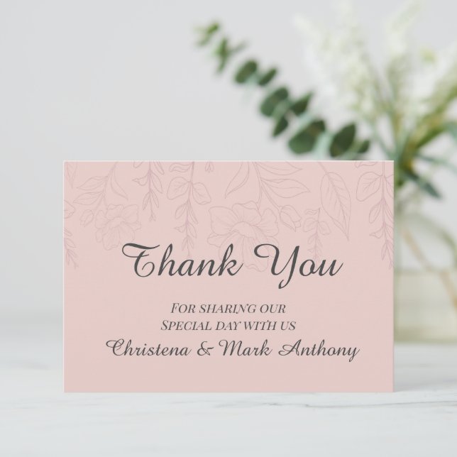 Carte De Remerciements Fleur de Satin Thank You Card (Debout devant)