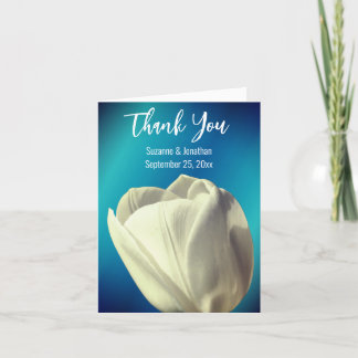 Carte De Remerciements Fleur de Tulipe Blanche Mariage Personnalisé