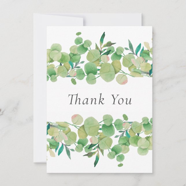Carte De Remerciements Fleur d'Eucalyptus (Devant)