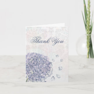 Carte De Remerciements Fleur d'hortensia bleu cobalt remerciement de mari