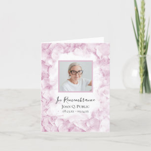 Carte De Remerciements Fleur d'Hydrangée rose Aquarelle Sympathie funérai