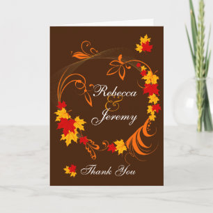 Carte De Remerciements Fleur d'or d'automne Mariage Remerciements